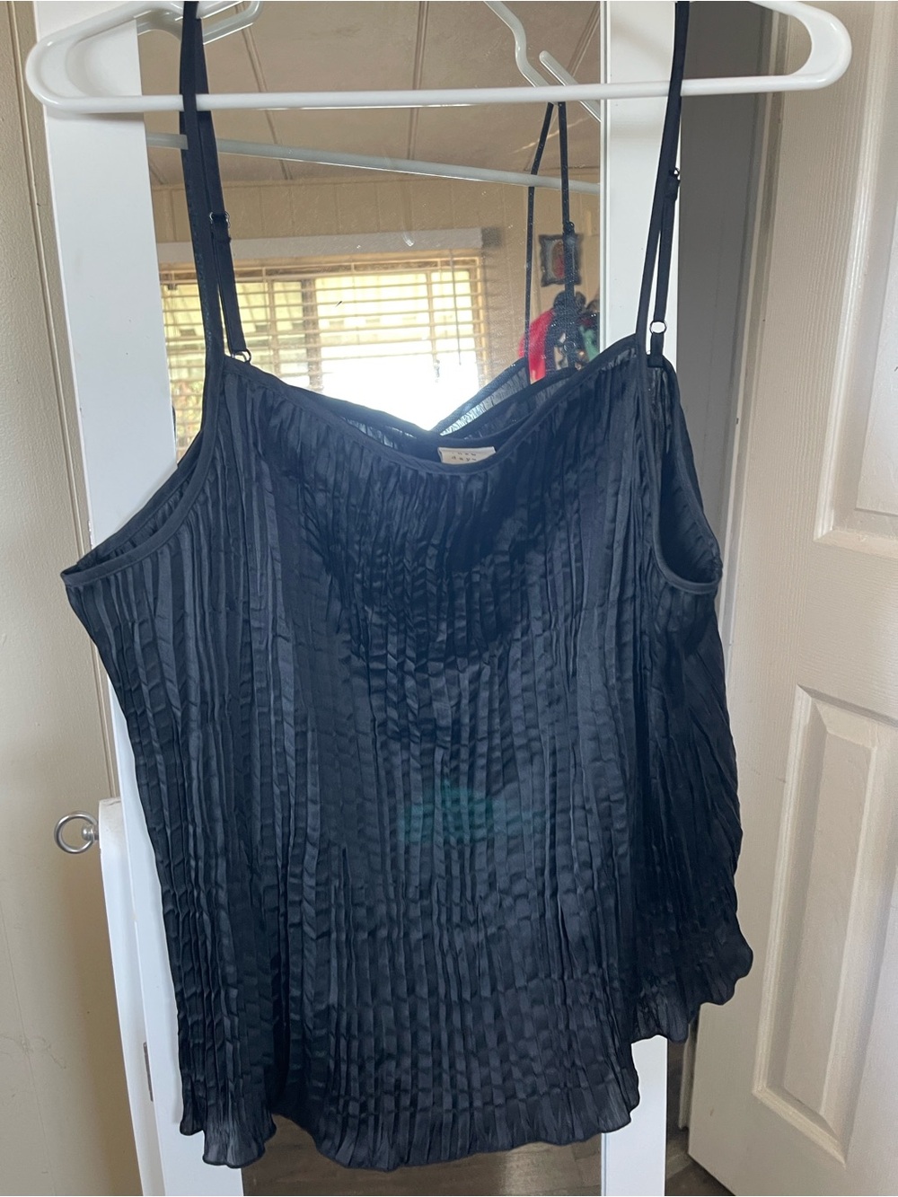 a new day Black Pleated Satin Camisole